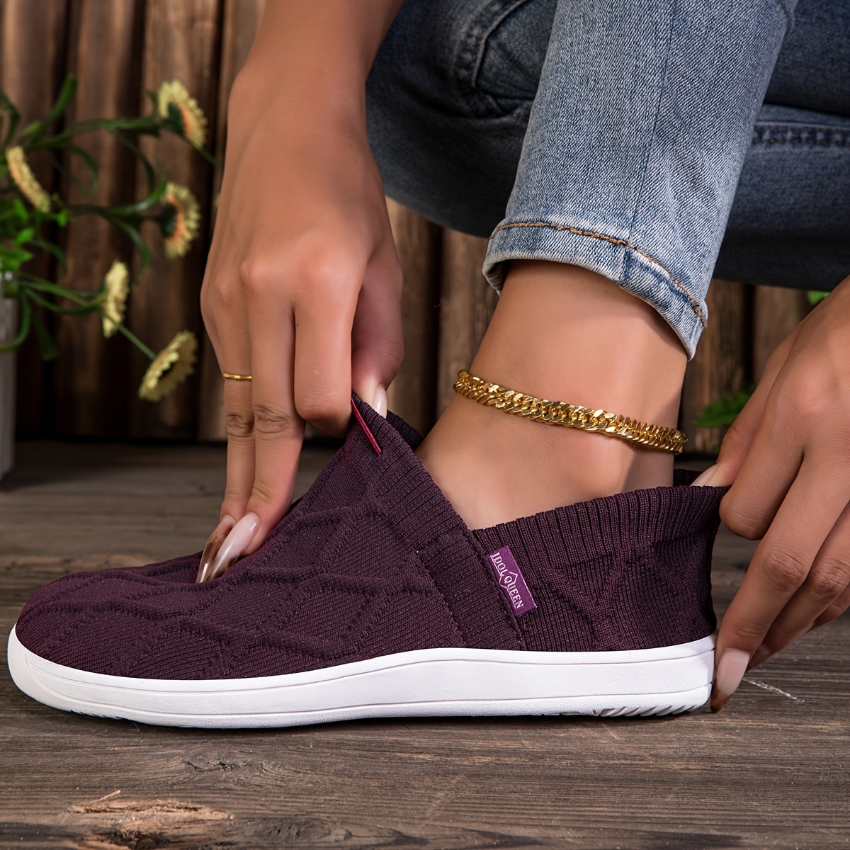 Saskia barefoot sneakers met brede neus