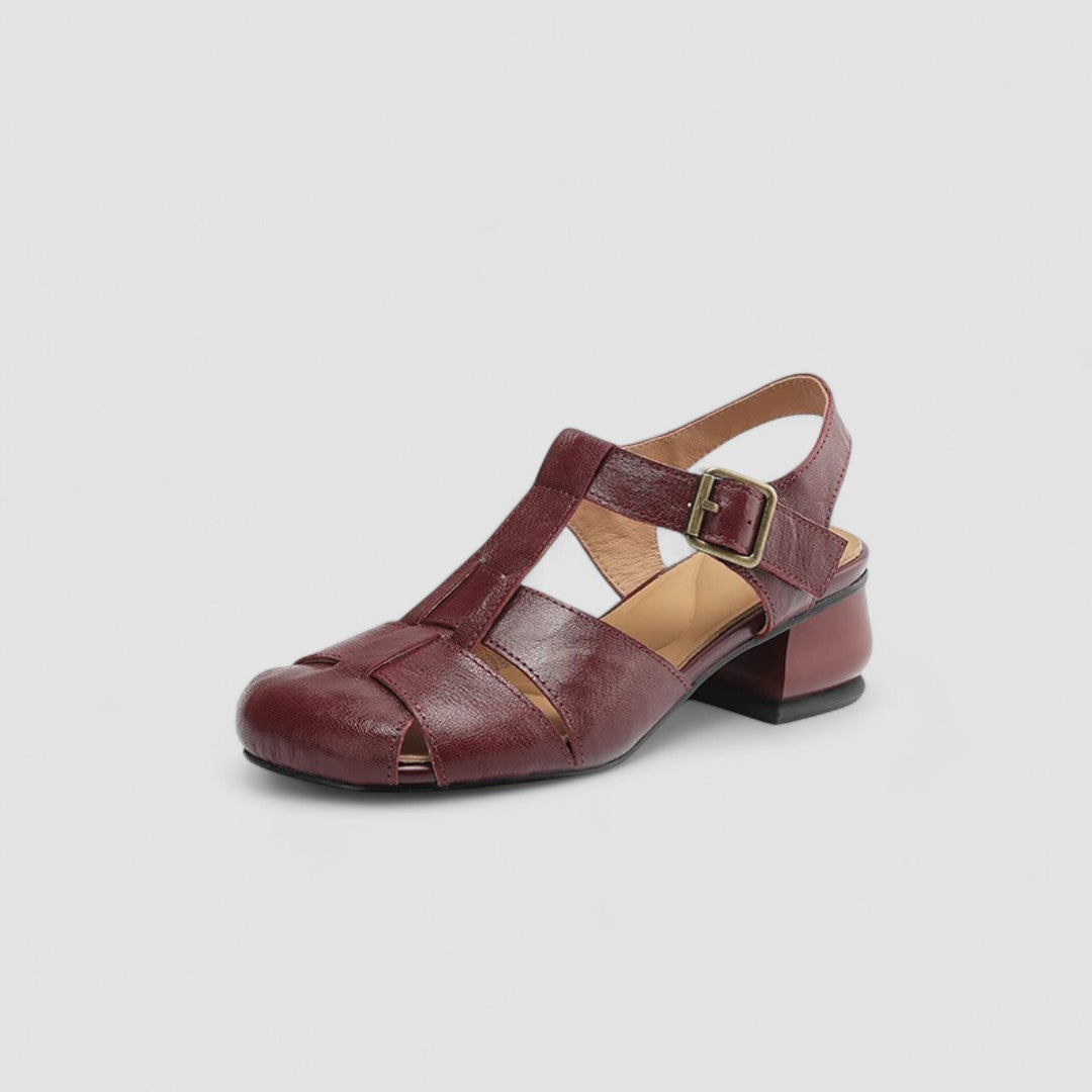 Sanne dames mary jane schoenen met uitsparing en lage hak