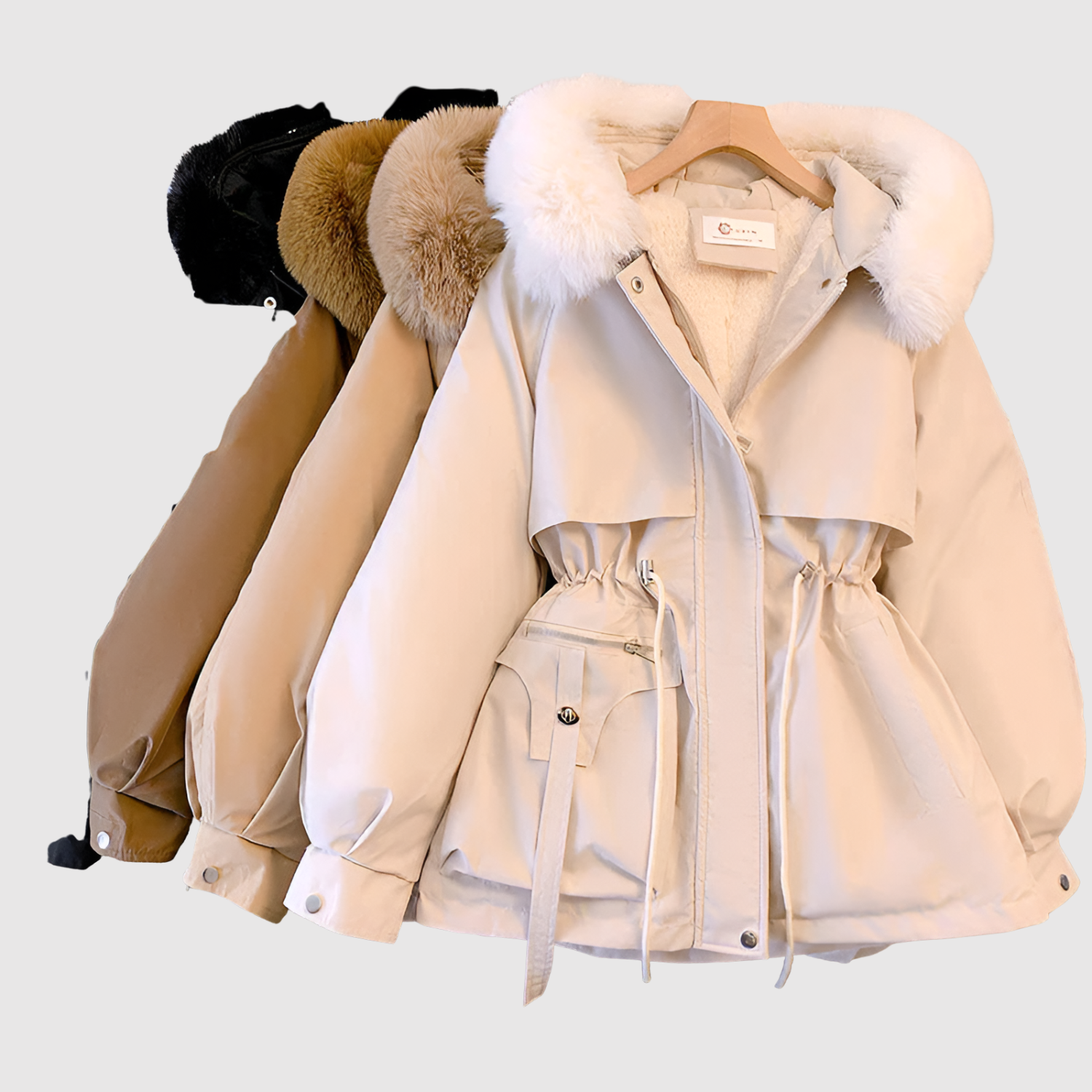 Gerdien dames gewatteerde winterparka met capuchon