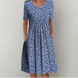 Blauwe bloemenprint