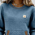 Eefje dames sweater met ronde hals en kleurvlakken