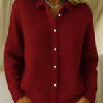 Celine dames gebreid knoopvest met structuur