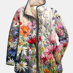 Natasja dames gewatteerd jasje met wilde bloemenprint