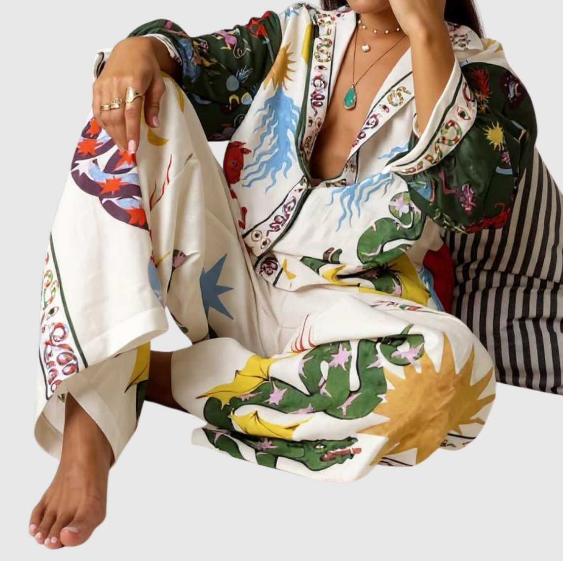 Lieke dames jumpsuit met kleurrijke print