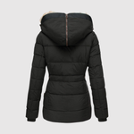 Getailleerde dames parka met imitatiebonten kraag en diepe zakken voor de winter