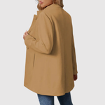 Elegante lange blazerjas voor dames met strak silhouet en zachte lichte stof