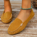 Elegante dames ballerina mocassins met vlakke zool en sierlijke afwerking in effen kleur