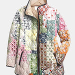 Tirza dames gewatteerd patchworkjasje met bloemen