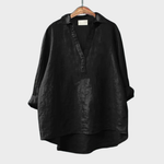 Luchtige dames zomerblouse met artistiek dessin en soepele val, in lichte zomerstof