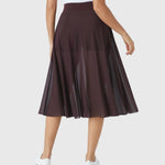 Elegante 2-in-1 dames rok met hoge taille, elastische band en soepel vallende stof