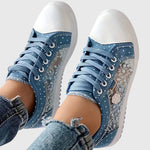 Orthopedische damessneakers met breed teengedeelte, voetboogsteun en schokdempende zool