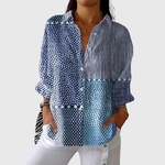 Luchtige dames blouse met sprekende print en ontspannen pasvorm voor werk en weekend
