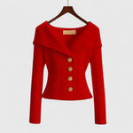 Gebreid dames vest met revers kraag en knoopsluiting in zacht breisel, ruime snit