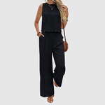 Celine dames tweedelige set met soepelvallende broek