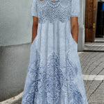 Elegante midi jurk voor dames met zachte bloemenprint in rustige tinten