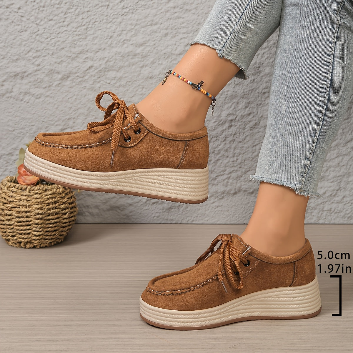 Paula comfortschoenen met veters en chunky zool