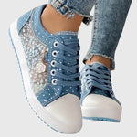 Orthopedische damessneakers met breed teengedeelte, voetboogsteun en schokdempende zool