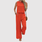 Celine dames tweedelige set met soepelvallende broek