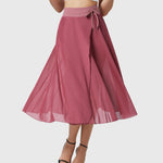 Elegante 2-in-1 dames rok met hoge taille, elastische band en soepel vallende stof