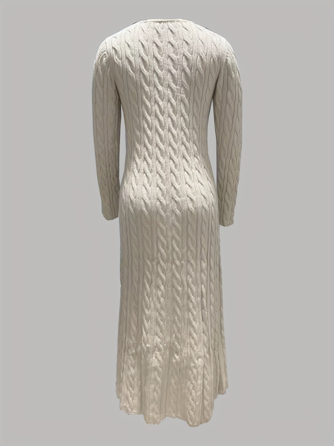 Comfortabele maxi jurk in kabeltricot met zachte val en lange lijn voor dames