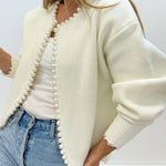 Floor vest met pareldetails