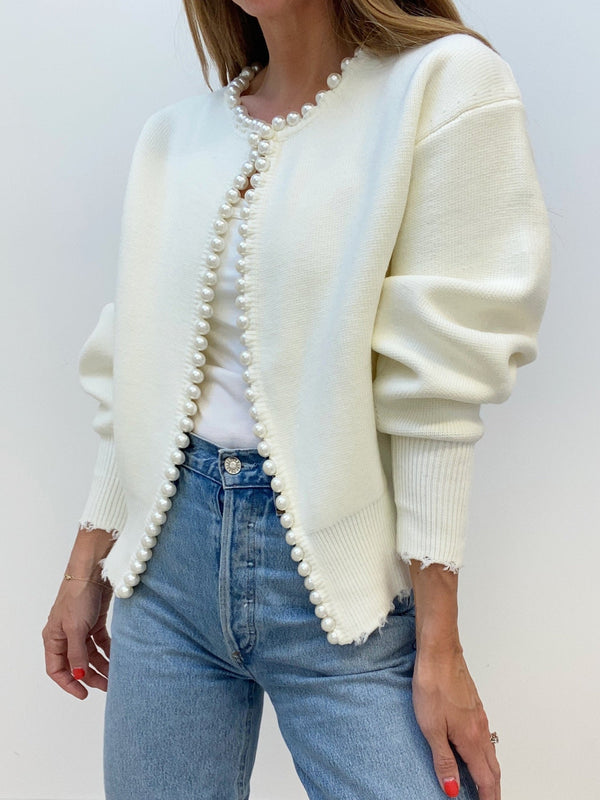 Floor vest met pareldetails