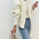 Floor vest met pareldetails
