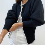 Floor vest met pareldetails