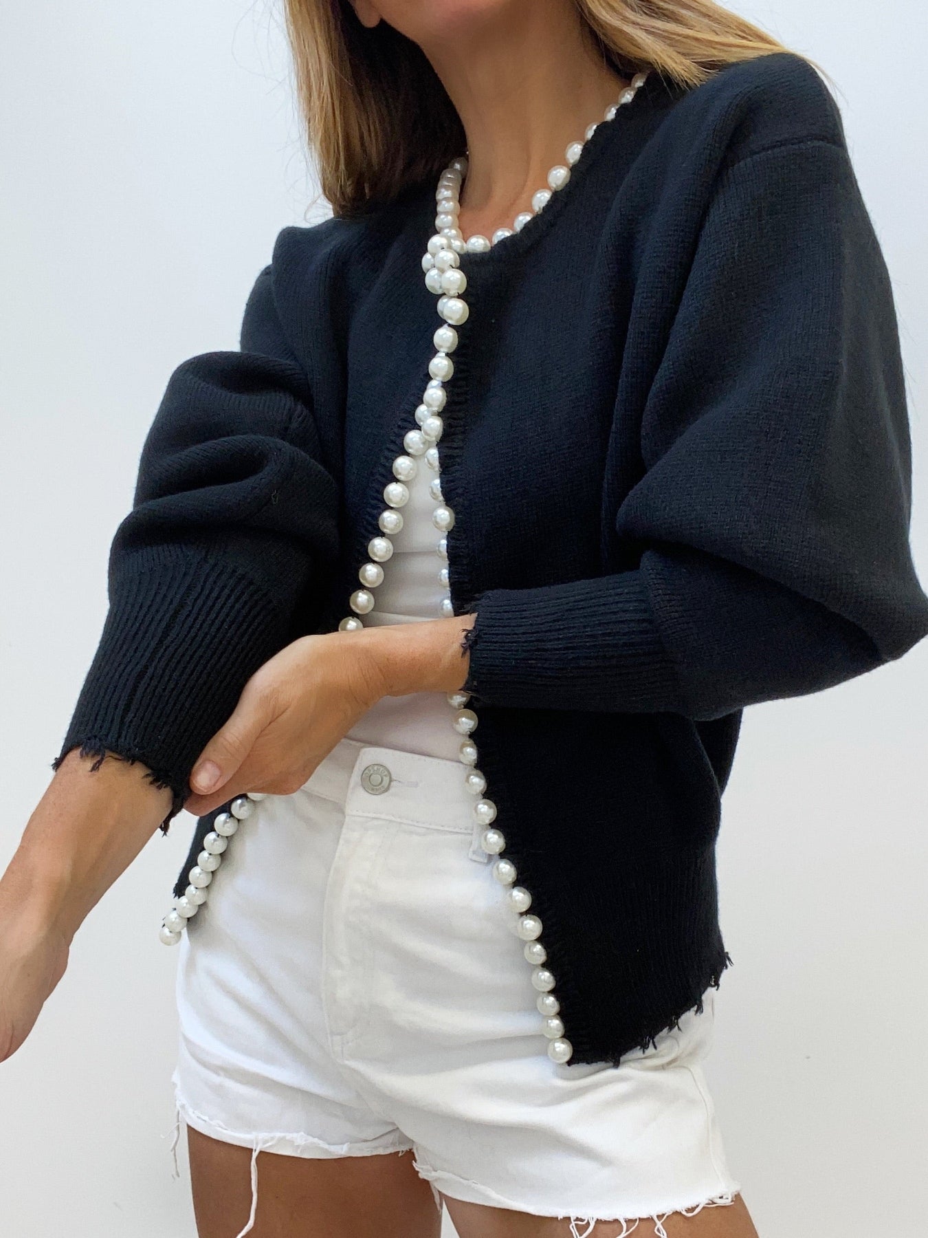 Floor vest met pareldetails