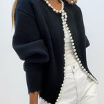 Floor vest met pareldetails