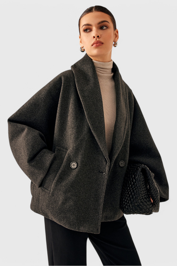 Romy dames relaxte oversized jas met sjaalkraag