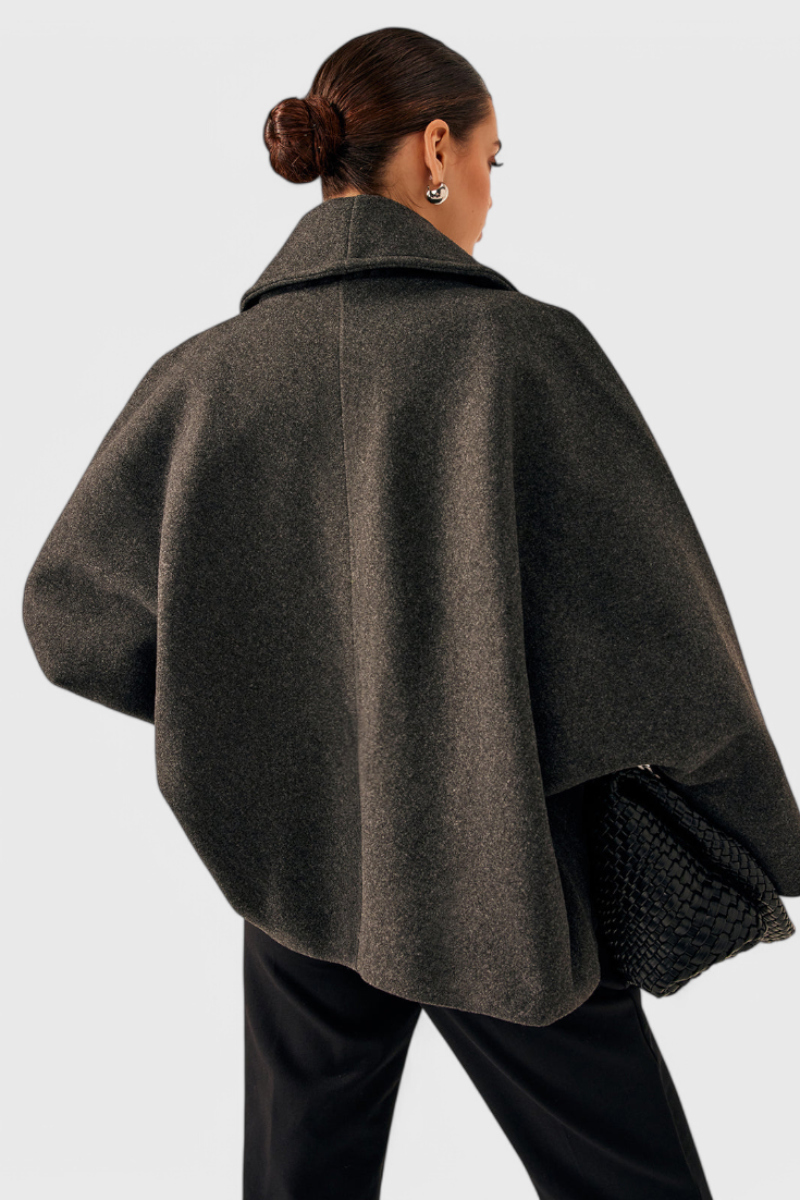 Romy dames relaxte oversized jas met sjaalkraag