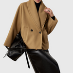Romy dames relaxte oversized jas met sjaalkraag