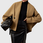 Romy dames relaxte oversized jas met sjaalkraag