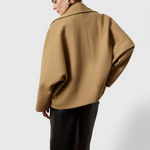 Romy dames relaxte oversized jas met sjaalkraag