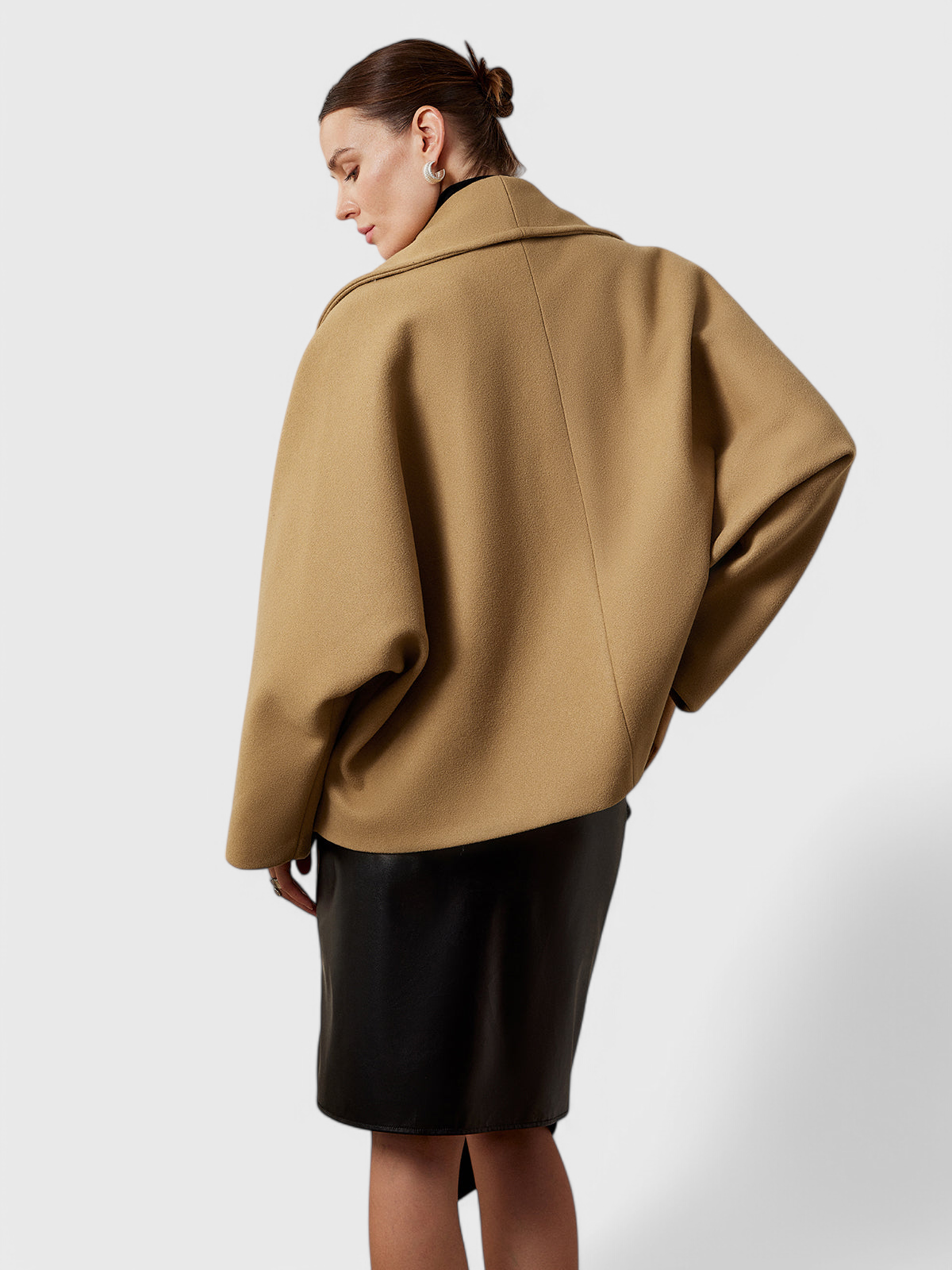 Romy dames relaxte oversized jas met sjaalkraag
