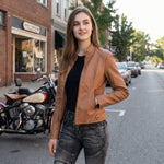 Essentiële dames bikerjas van imitatieleer met zachte voering en praktische ritszakken