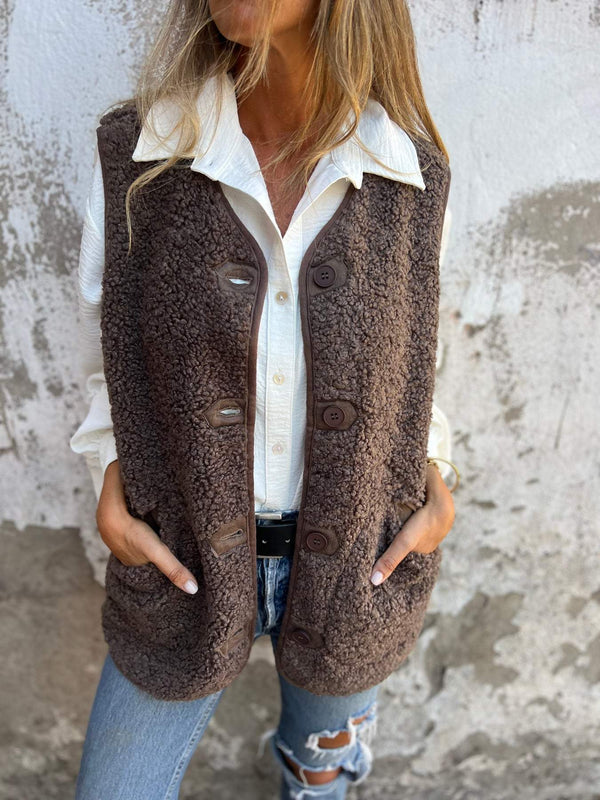 Kim warm vest met knopen