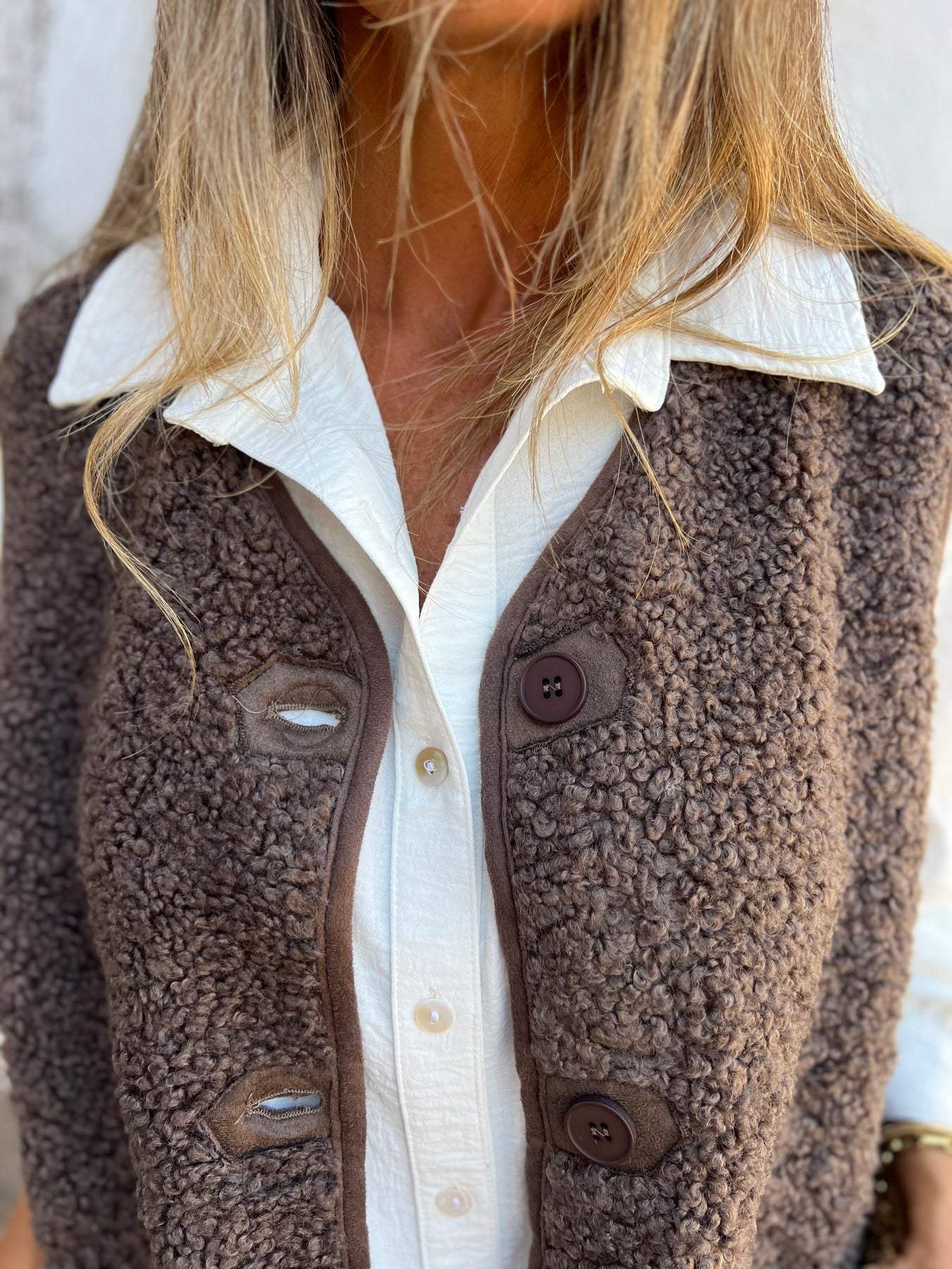 Kim warm vest met knopen