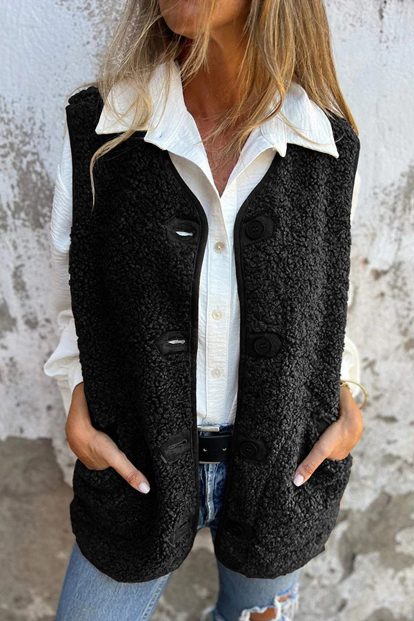 Kim warm vest met knopen