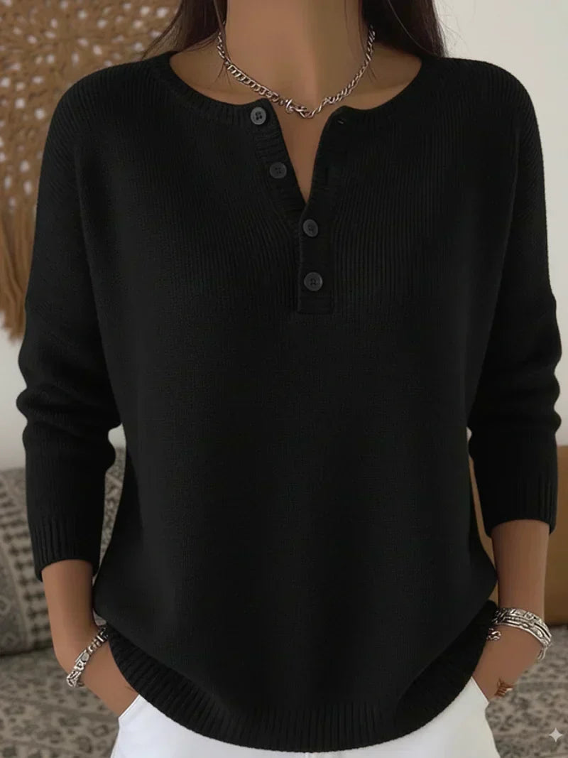 Nienke henley-trui met knopen