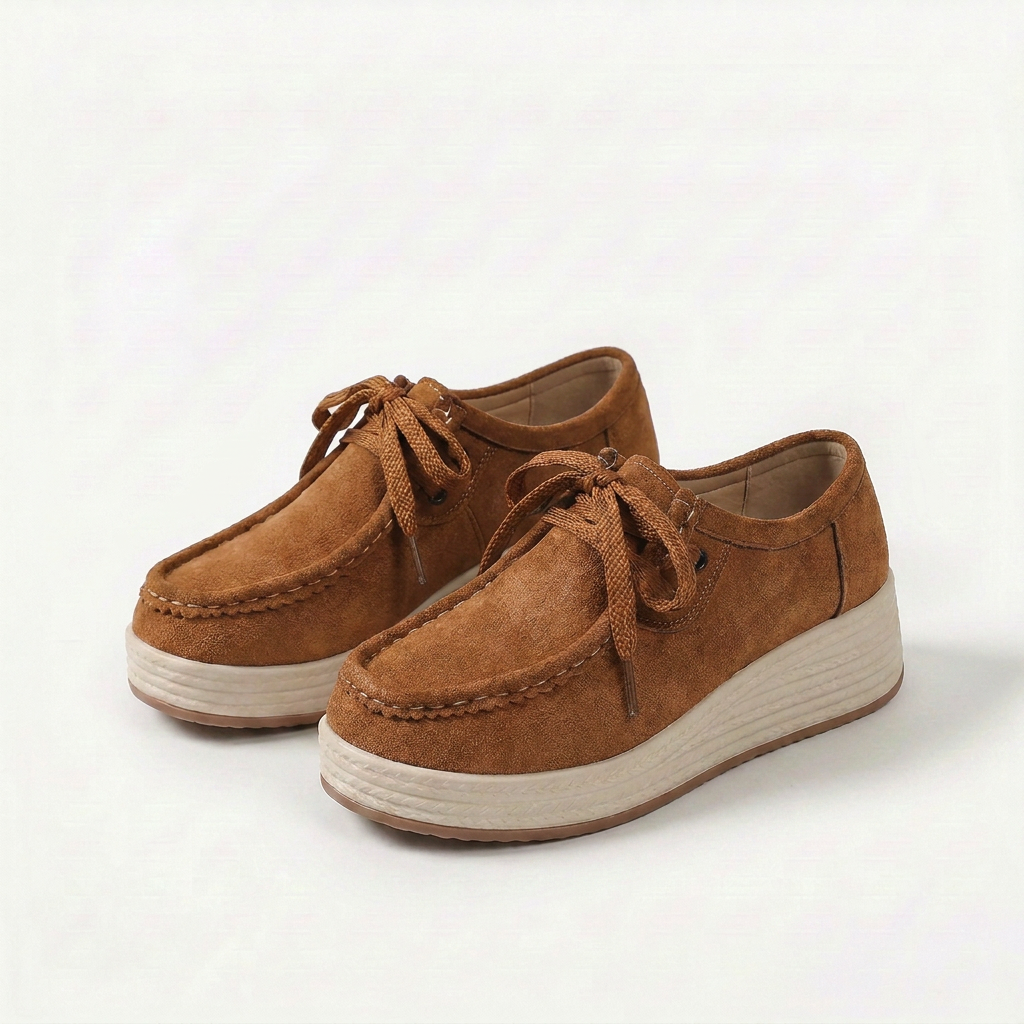 Paula comfortschoenen met veters en chunky zool