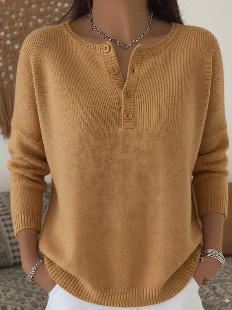 Nienke henley-trui met knopen