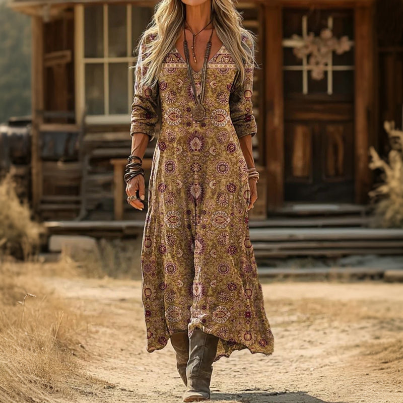 Femke dames bohemian jurk met relaxte pasvorm