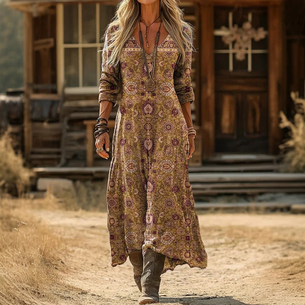 Femke dames bohemian jurk met relaxte pasvorm