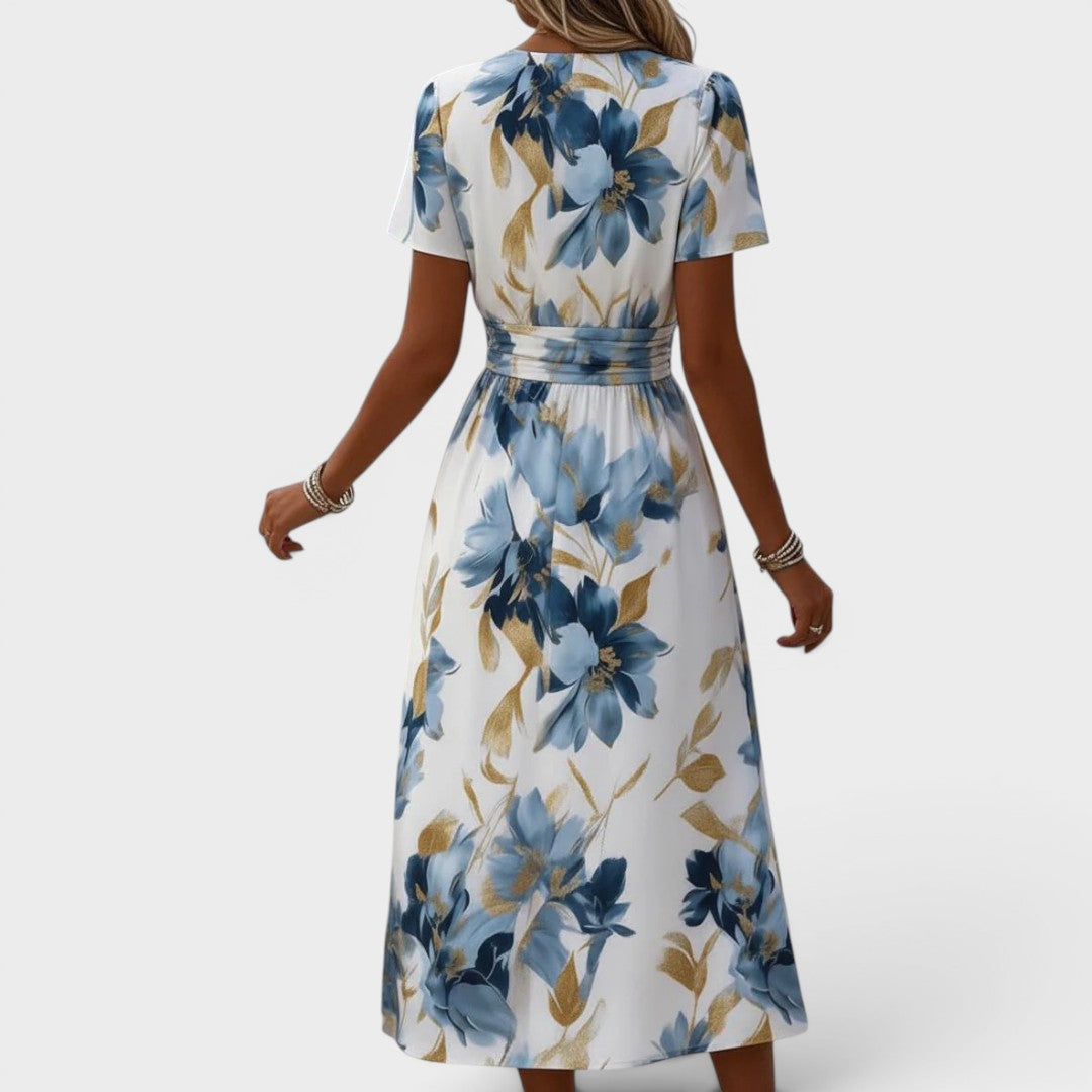 Jolien midi-jurk met bloemenprint