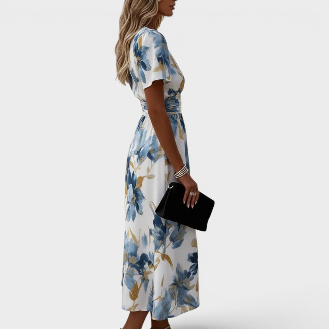 Jolien midi-jurk met bloemenprint