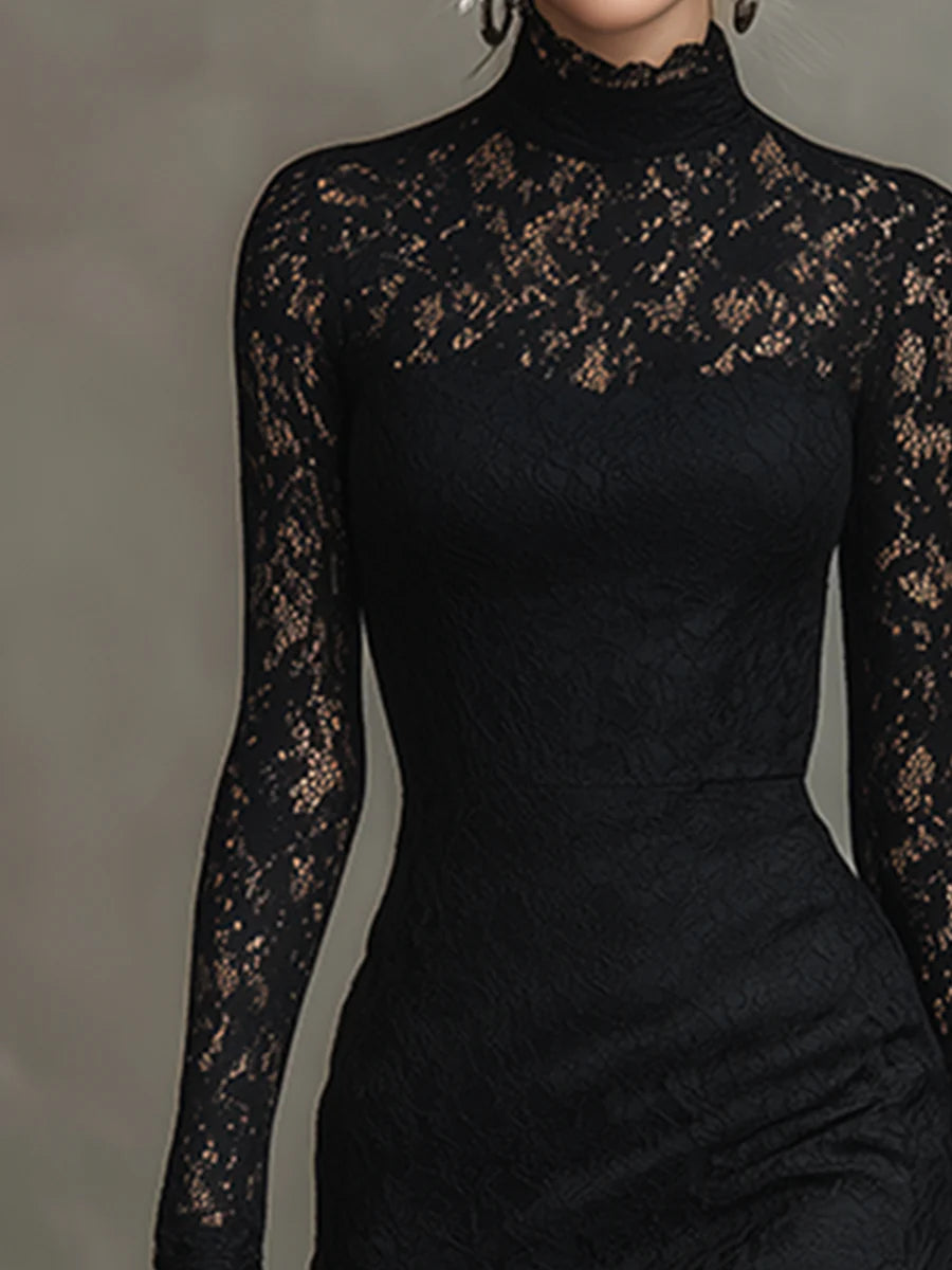 Elegante maxijurk van kant met vissenstaartzoom en slank silhouet voor dames
