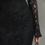 Elegante maxijurk van kant met vissenstaartzoom en slank silhouet voor dames