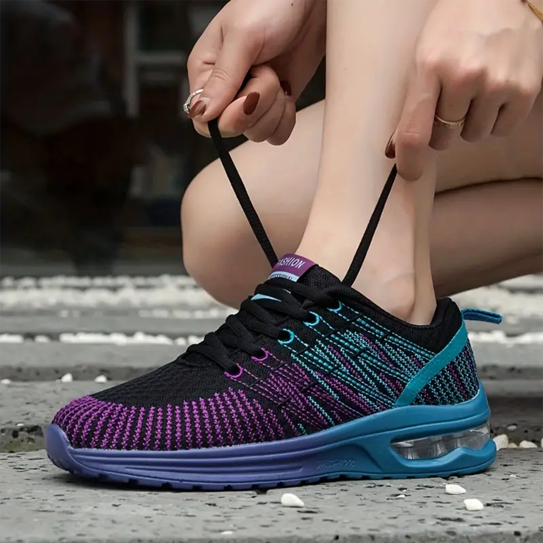 Jolien zwart-paarse comfortschoenen